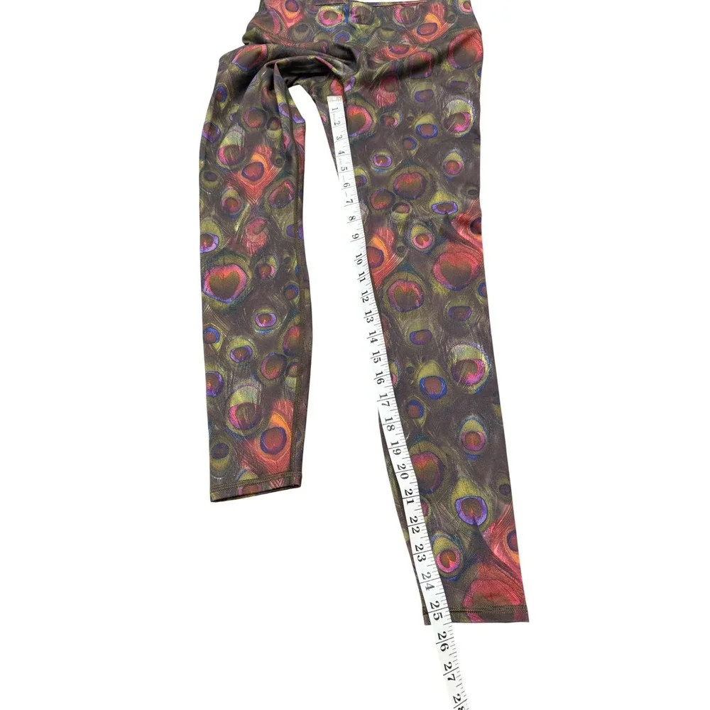 Fabletics Peacock Feather Leggings Womens XXS Yoga Gym Boho Festival Athleisure